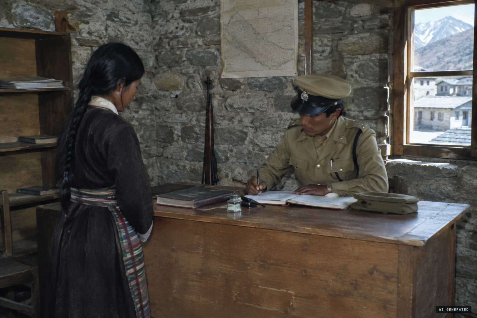 She reports the attack to police in Namche Bazaar