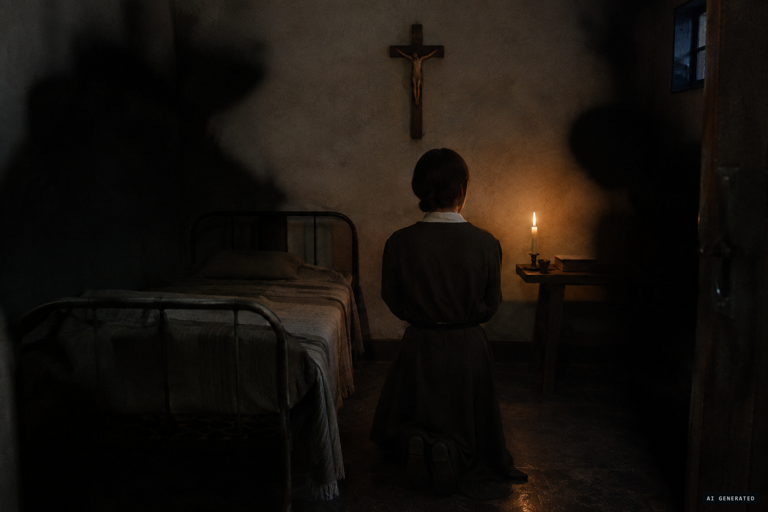 The postulant's cell, where she said the Evil One came at night