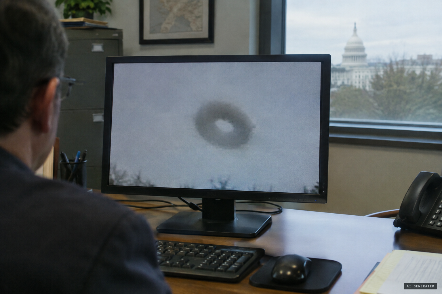 Canada's grainy still of the Yukon object, a "doughnut-like shape"