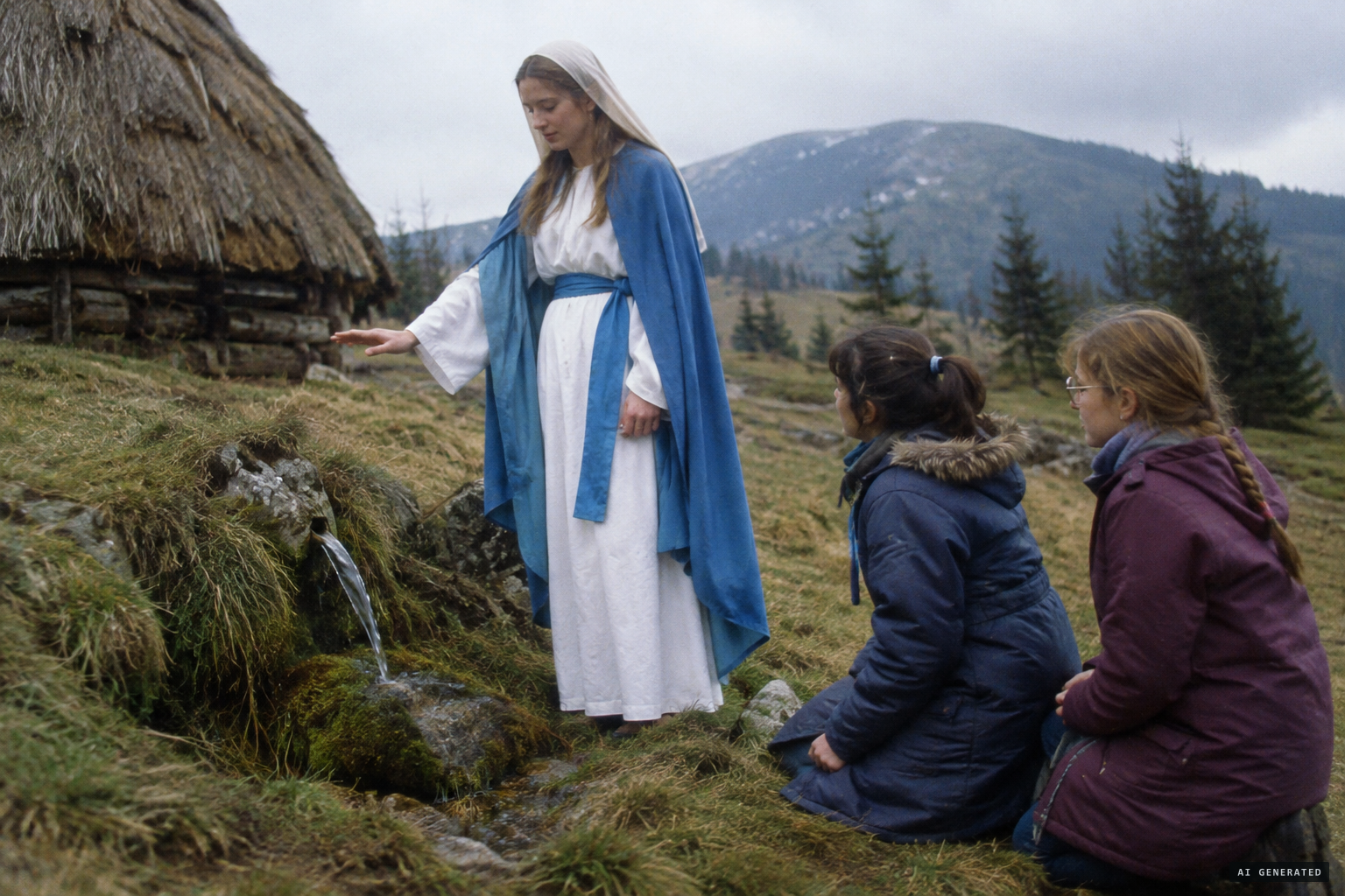 The Lady, who named herself Immaculate Purity, blesses the spring