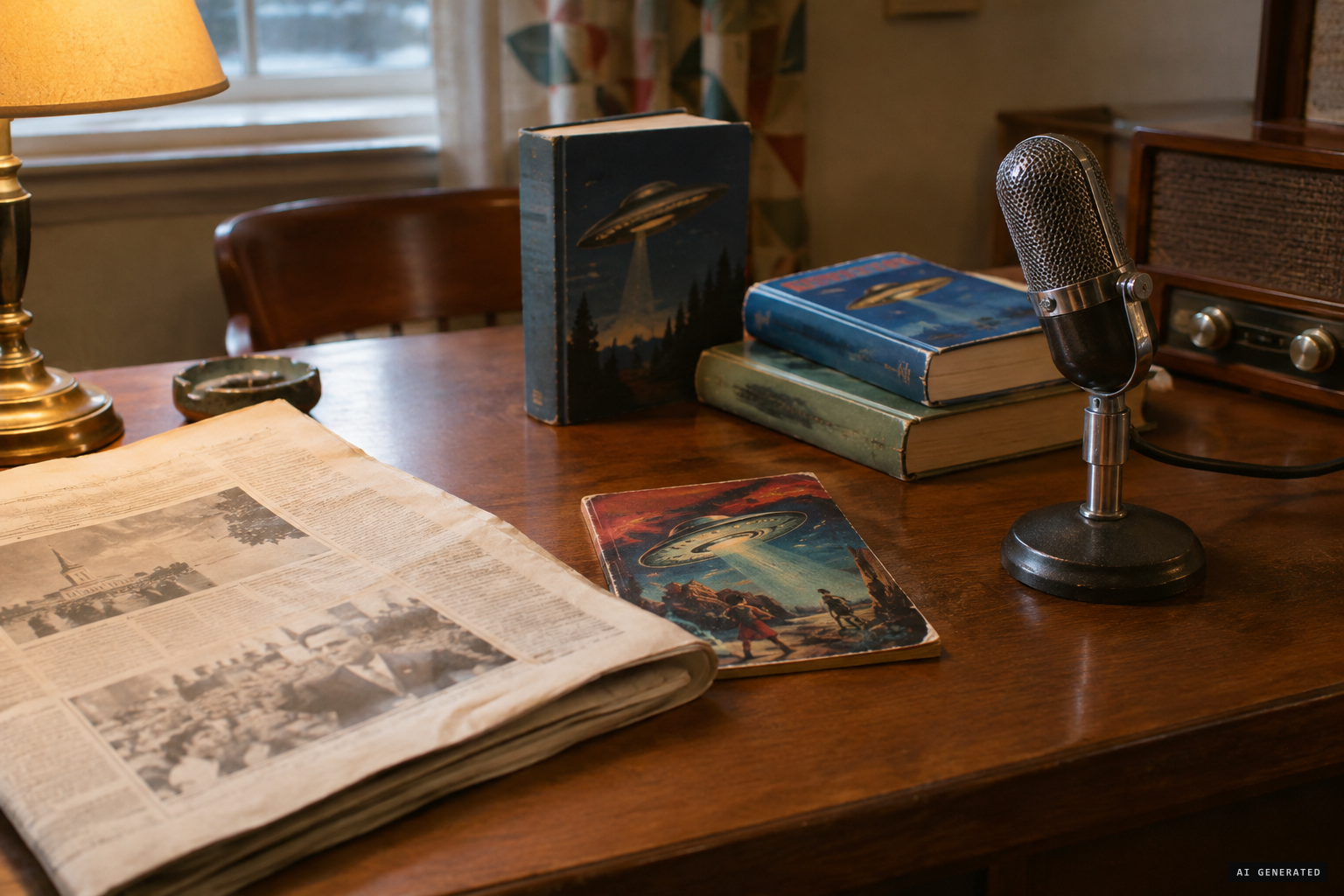 Newspapers, magazines, radio and books carry the story until the joke becomes a close encounter