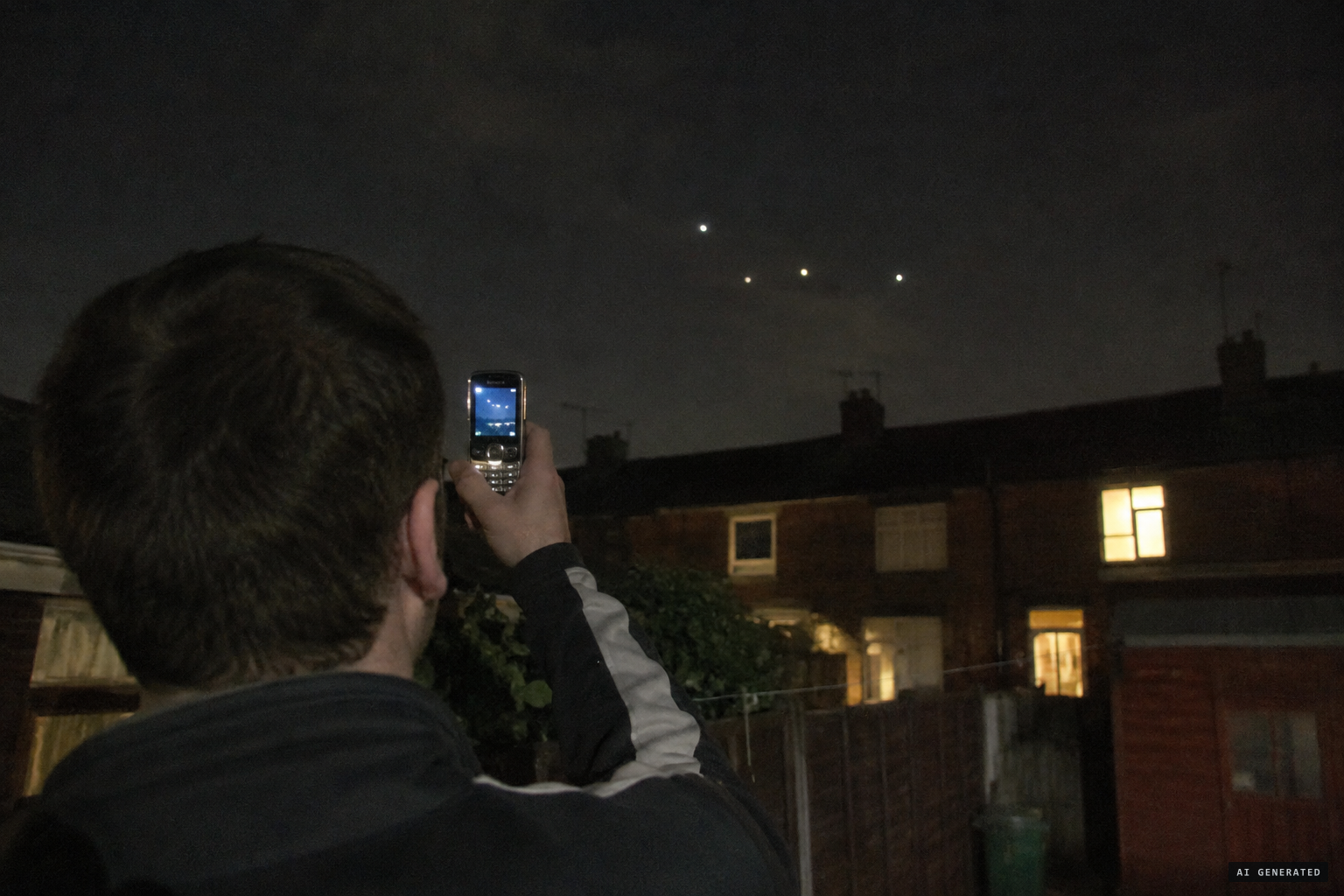 A Liverpool man films lights on his Nokia N95