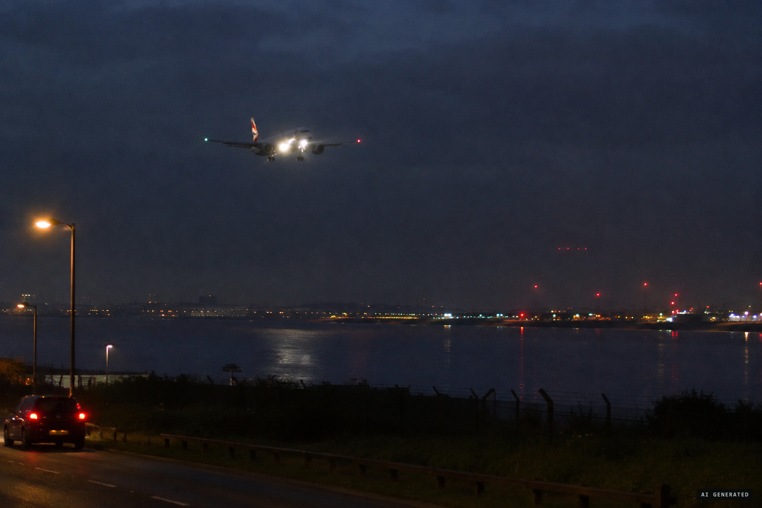 Lanterns on the wind, or aircraft landing lights near the airport