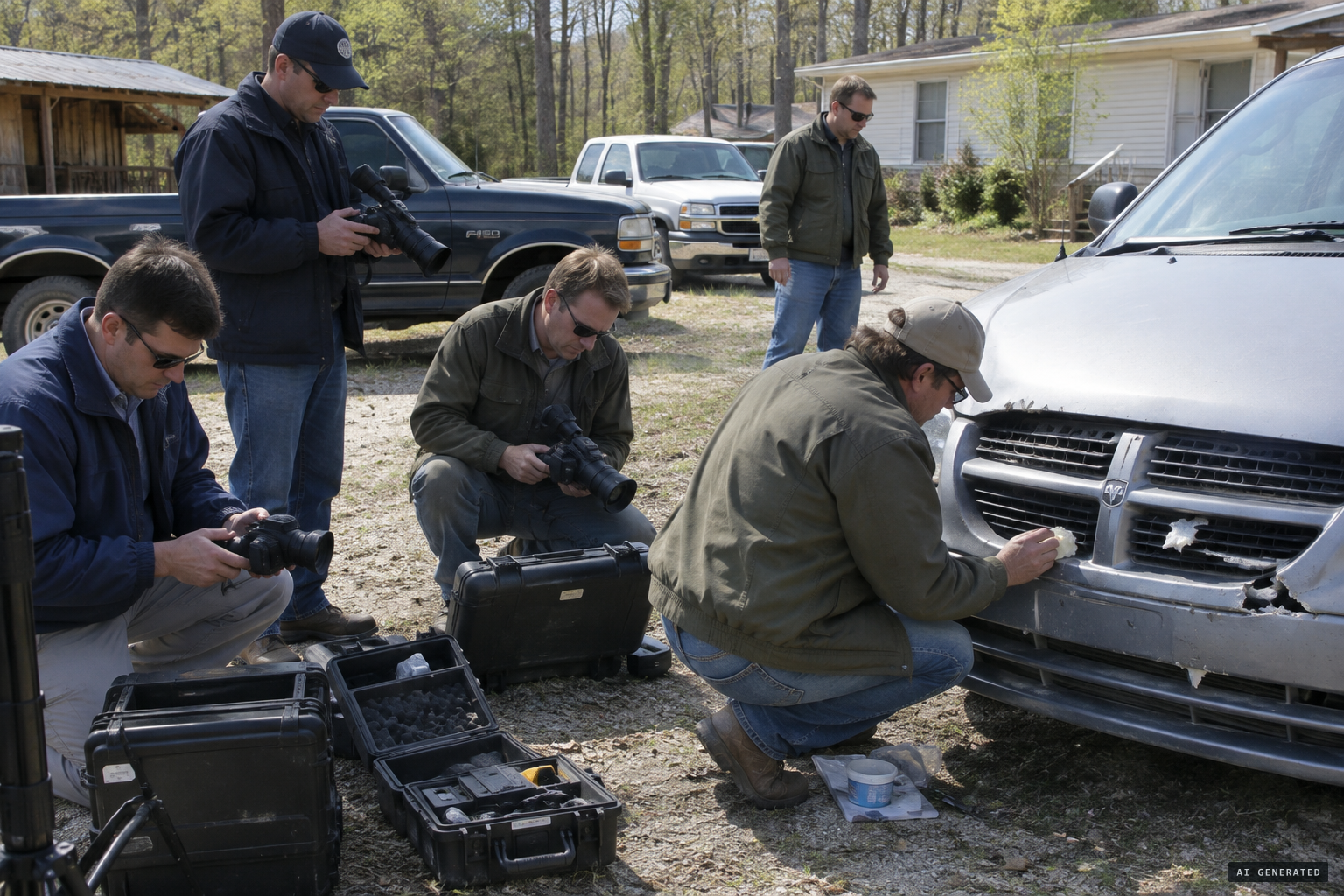 Biscardi's Bigfoot team arrives to mold the teeth marks
