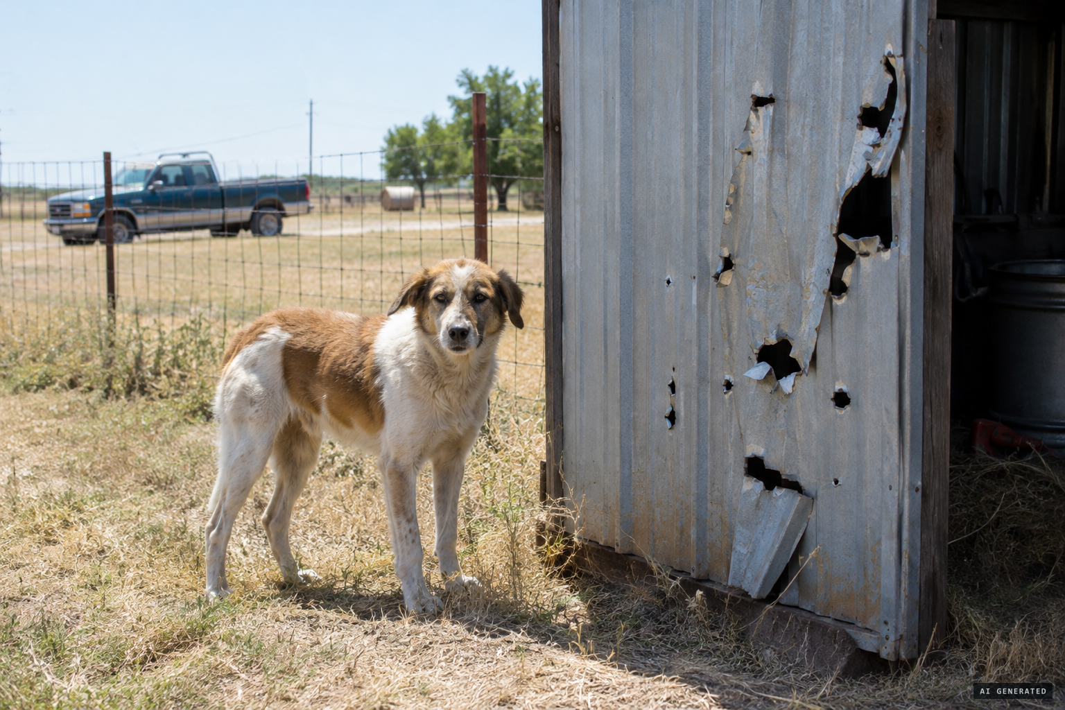 The Texas case of a dog biting through a metal outbuilding