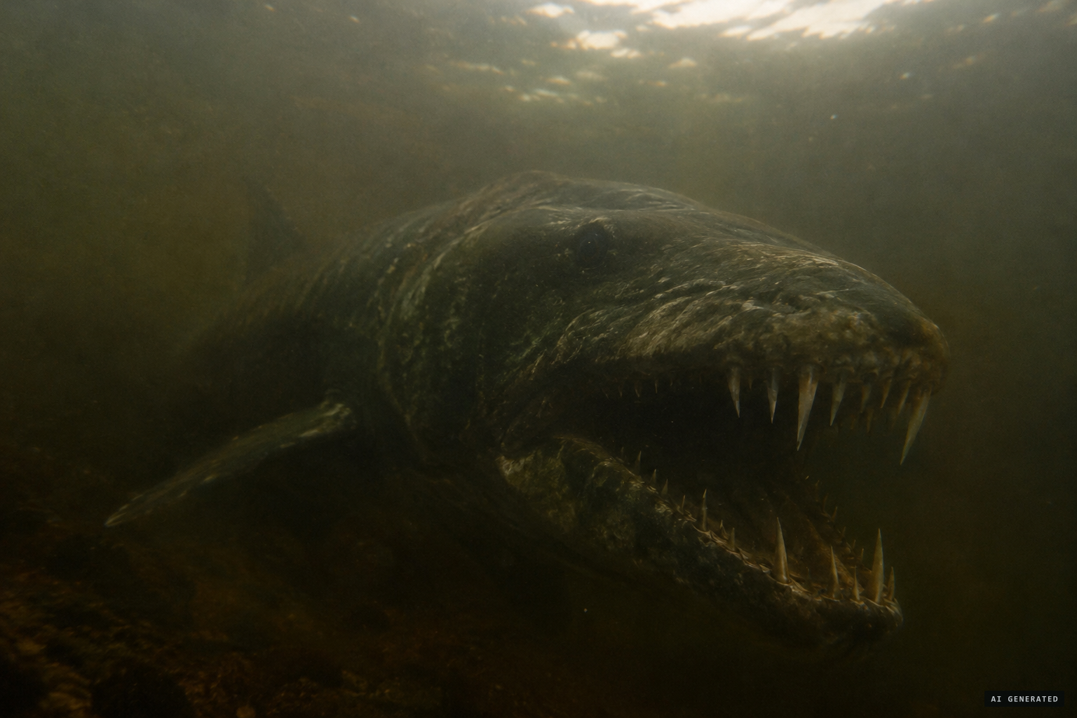 McDonald's imagined owner: a large amphibious fish predator with a six-foot head