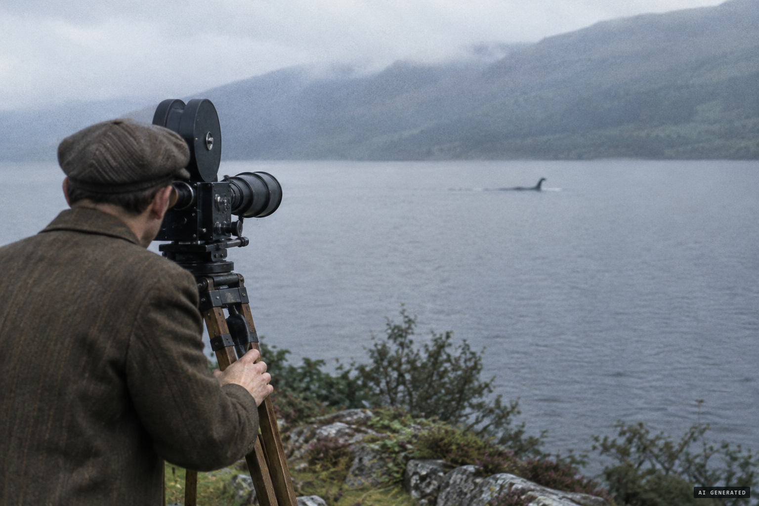 Fraser trains his camera on the object and starts to film as it moves through the water.