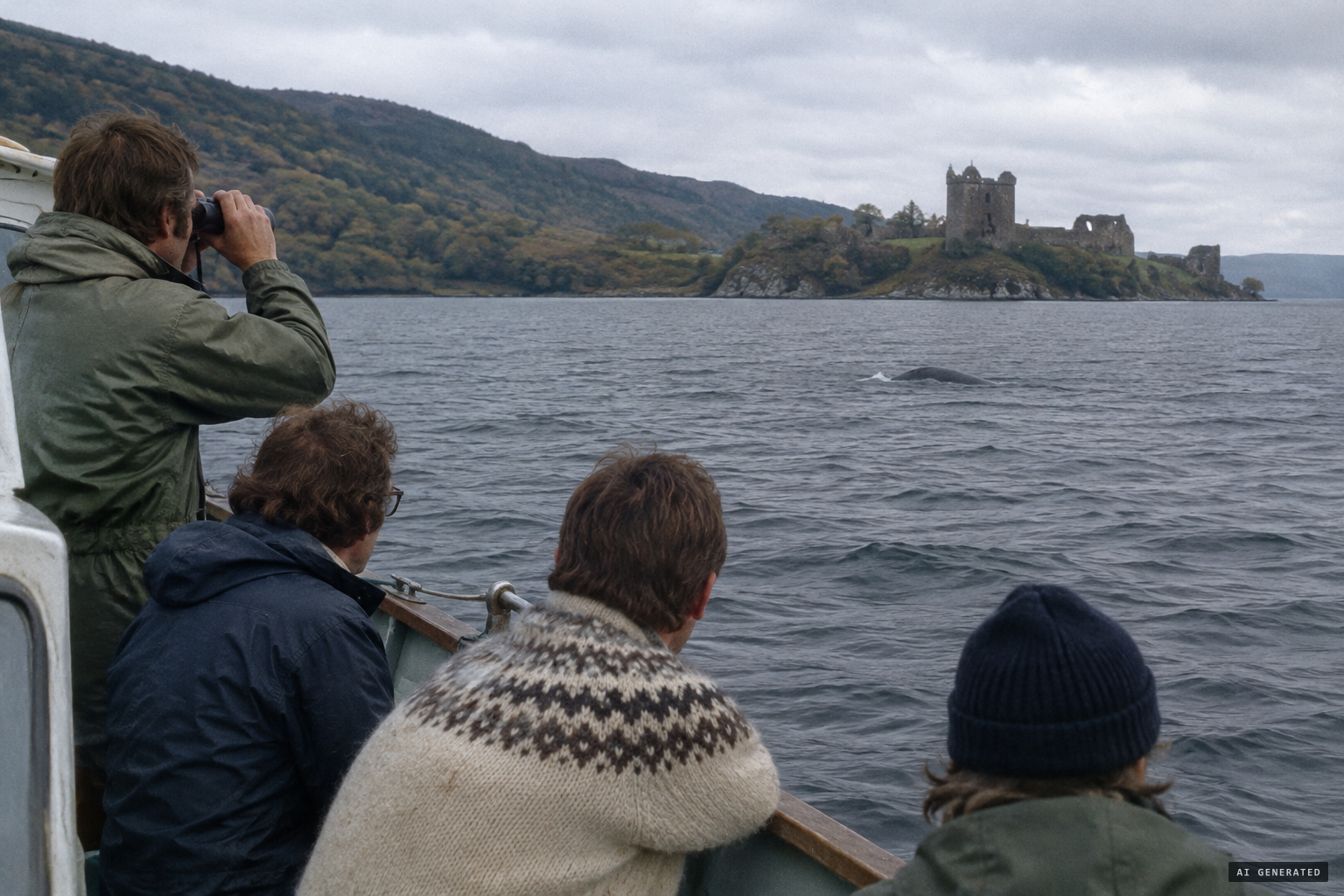1972: Rines's team watches a hump in Urquhart Bay before it submerges