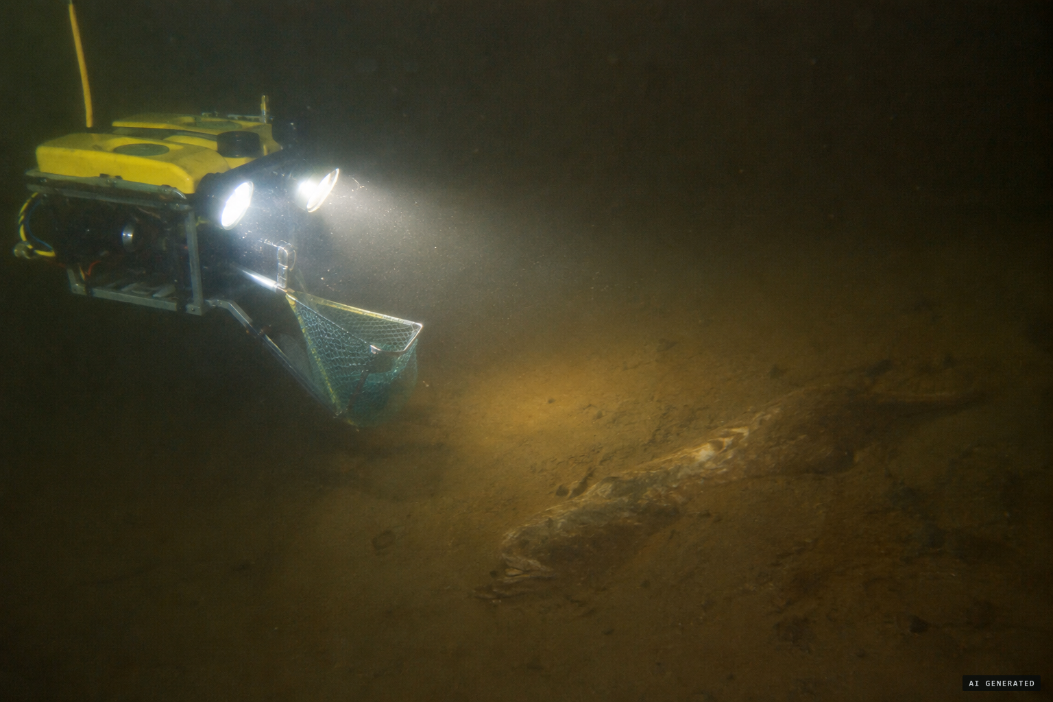 The ROV photographs a carcass-like object on the loch floor