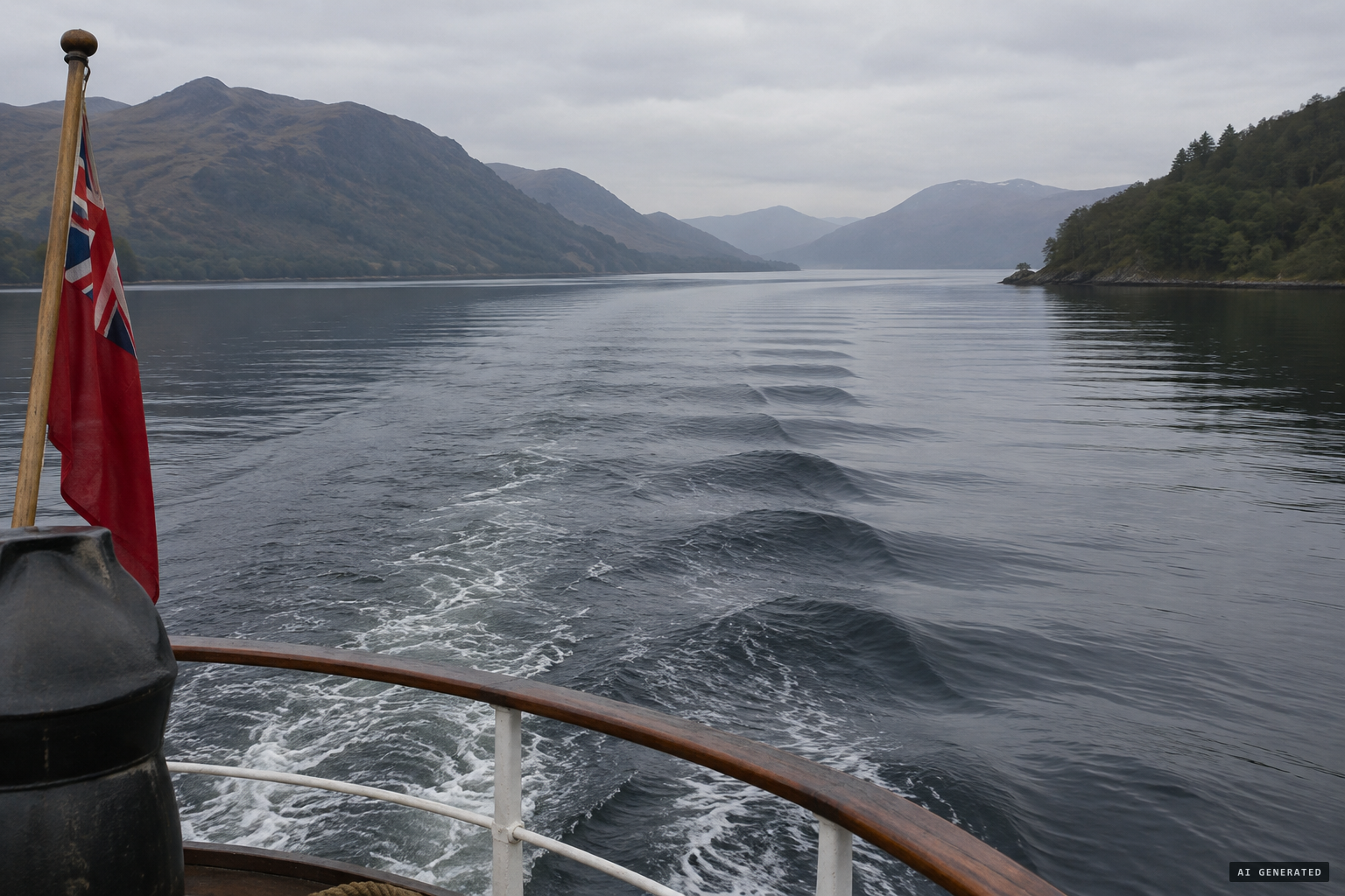 Standing waves from a boat's own wake, one standard explanation