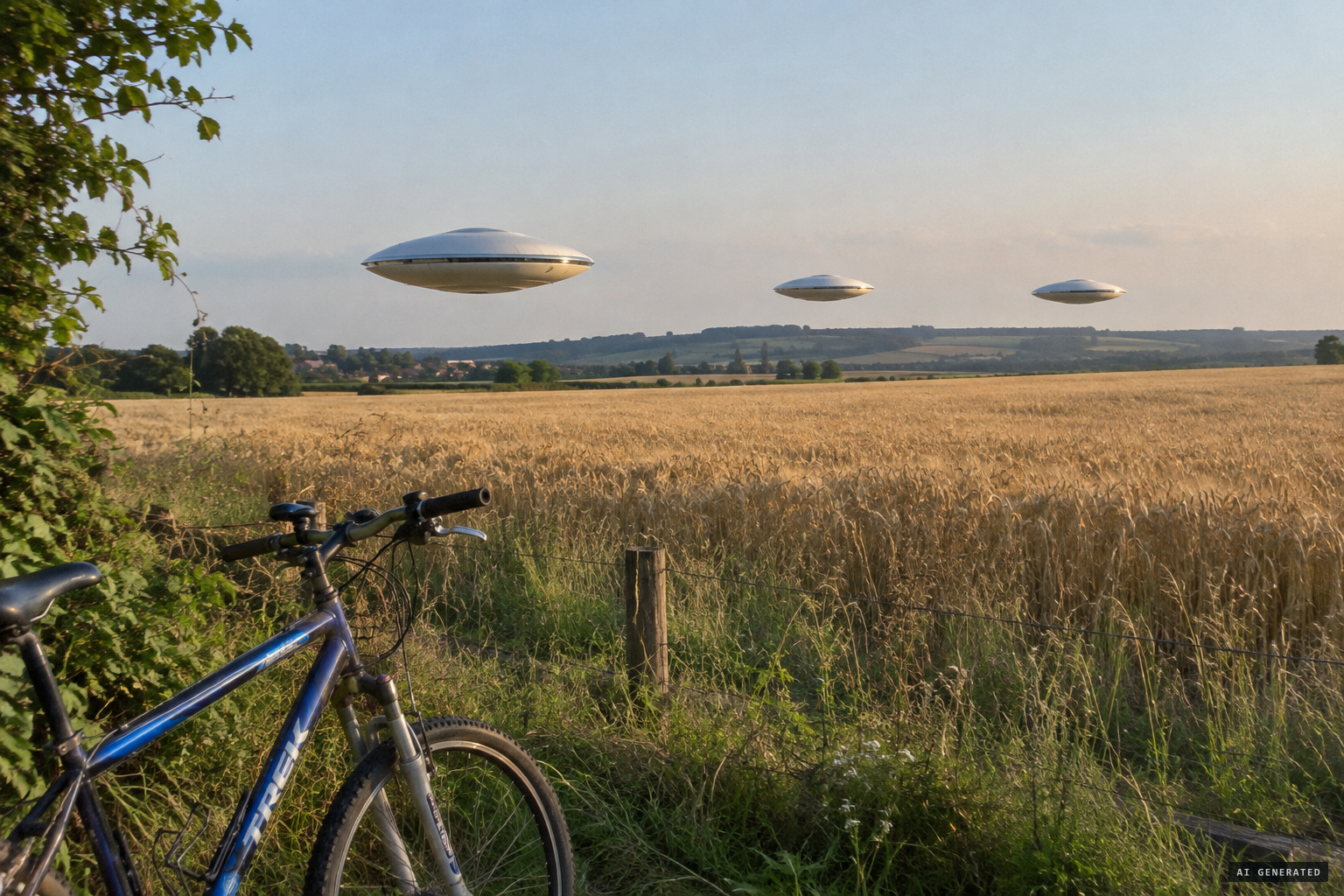 The craft hovering above the field