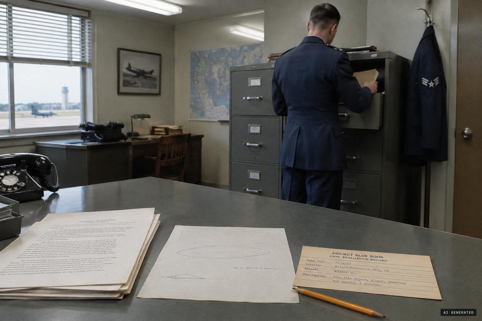 The statements and Johnson's sketch are filed at Project Blue Book as a lenticular cloud