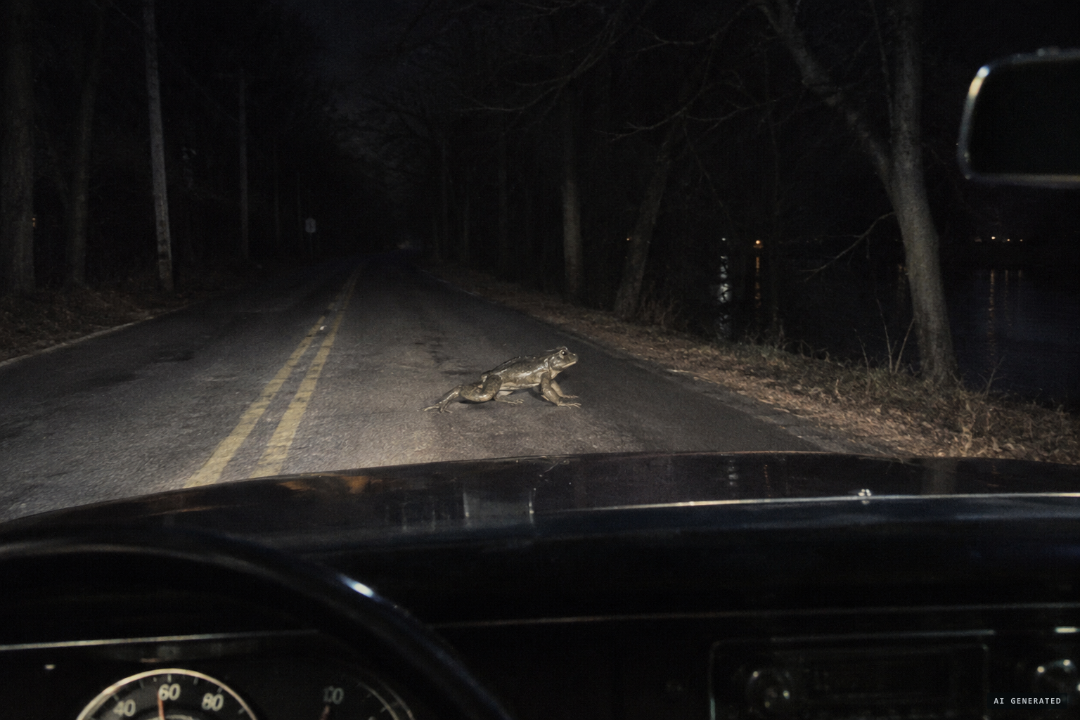 Officer Ray Shockey sees a crouching animal cross the road