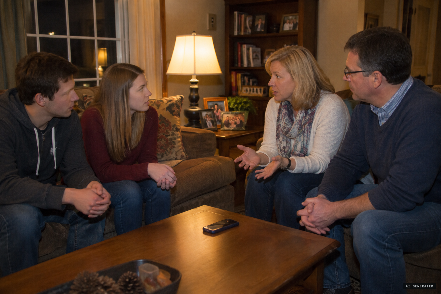 The girlfriend's parents tell the couple about the Frogman
