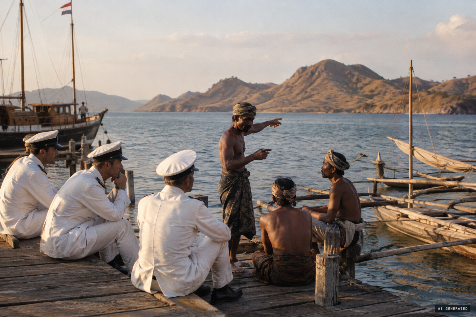 Dutch sailors hear tales of the boeaja darat, the land crocodile