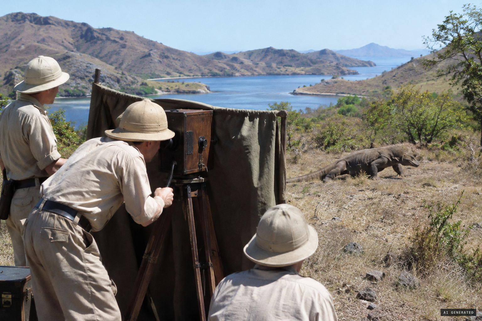 Burden's expedition films the Komodo dragon alive