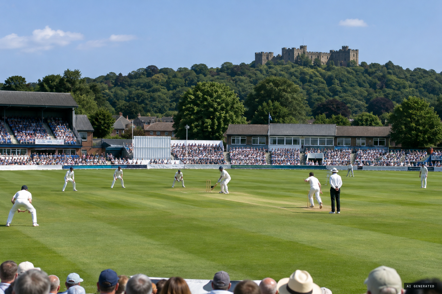 The 2013 Durham Test, beneath Lumley Castle