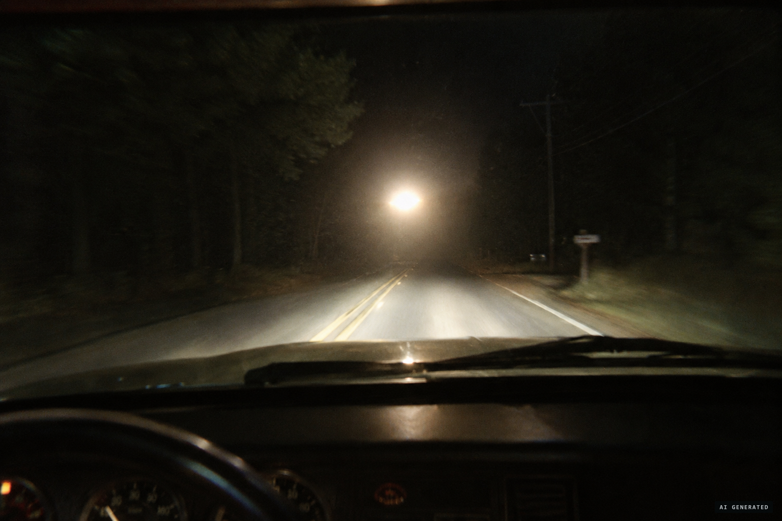 Dead ahead down North Mast Road, larger, closer, lower