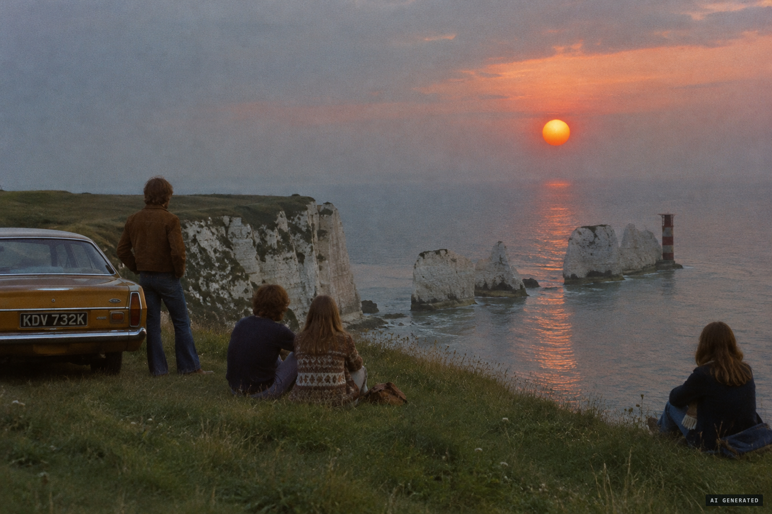 Brian George later reports an orange sphere near Old Harry Rocks