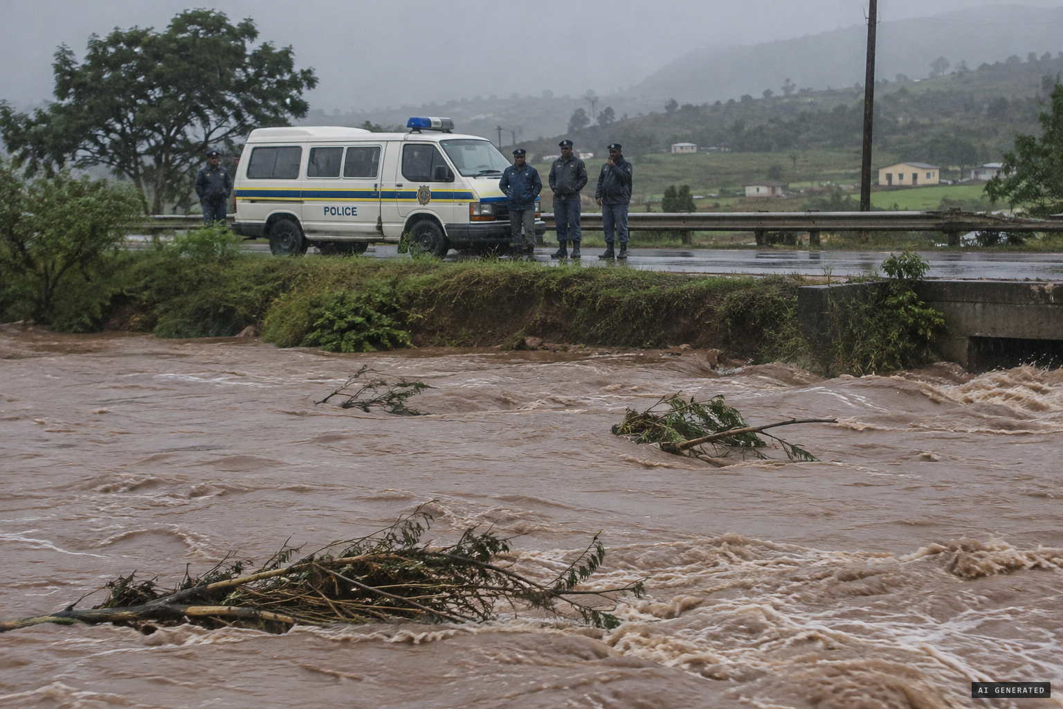 Police say the victims drowned when the river flooded
