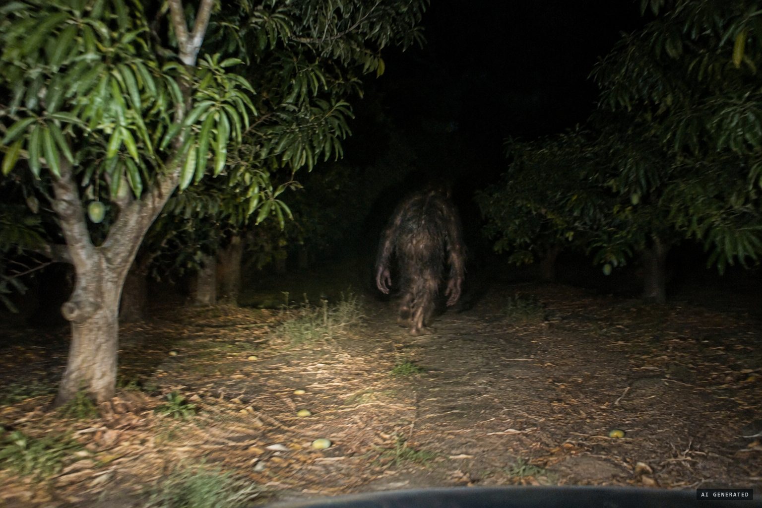 It runs stooped on bent knees, swaying in large slow-motion strides
