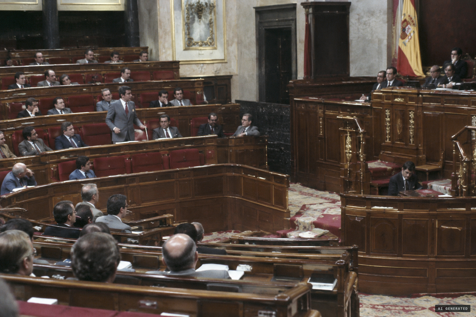 PSOE deputy Enrique Múgica asks for an explanation in parliament