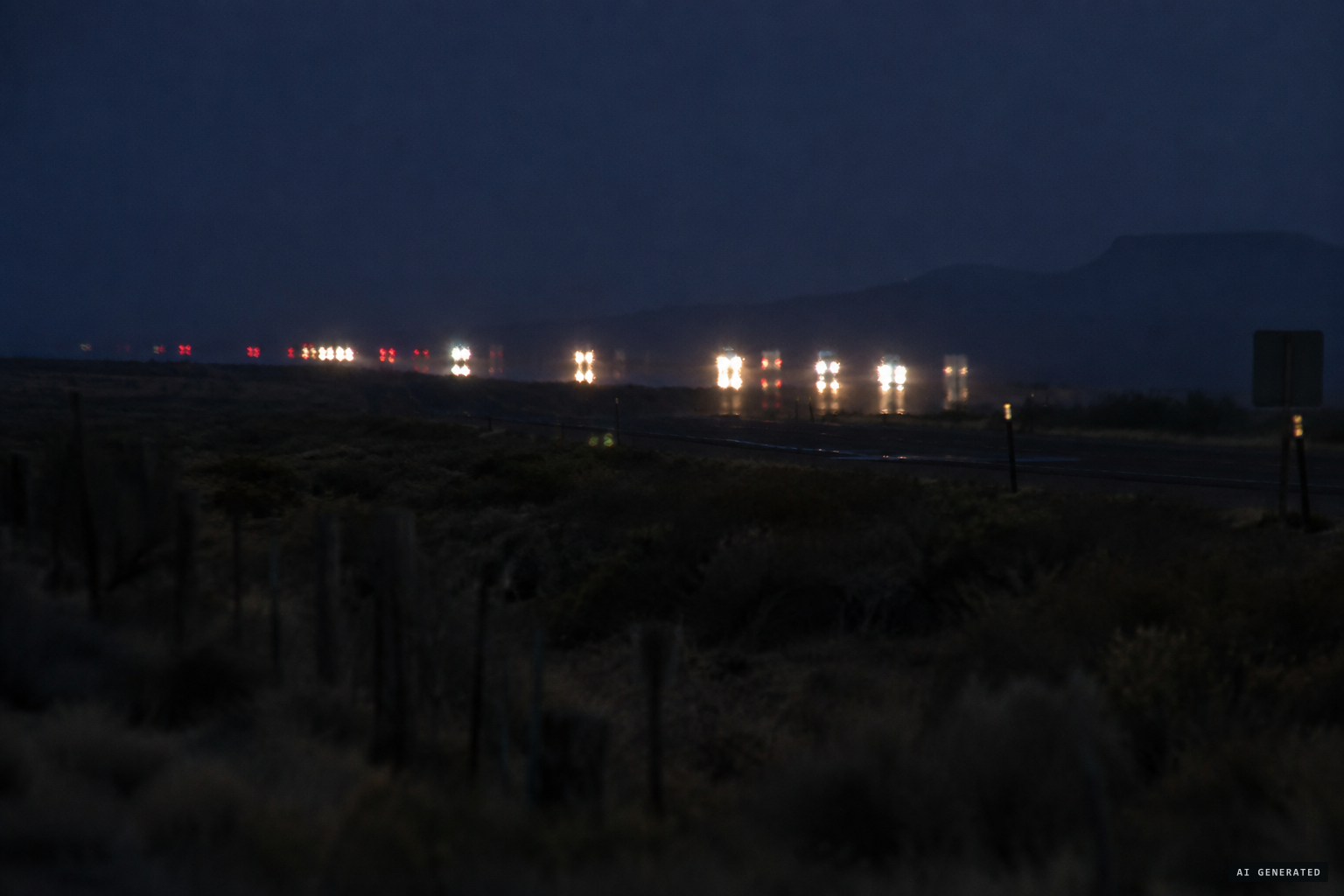 Headlights and mirage: lights lifted above the horizon