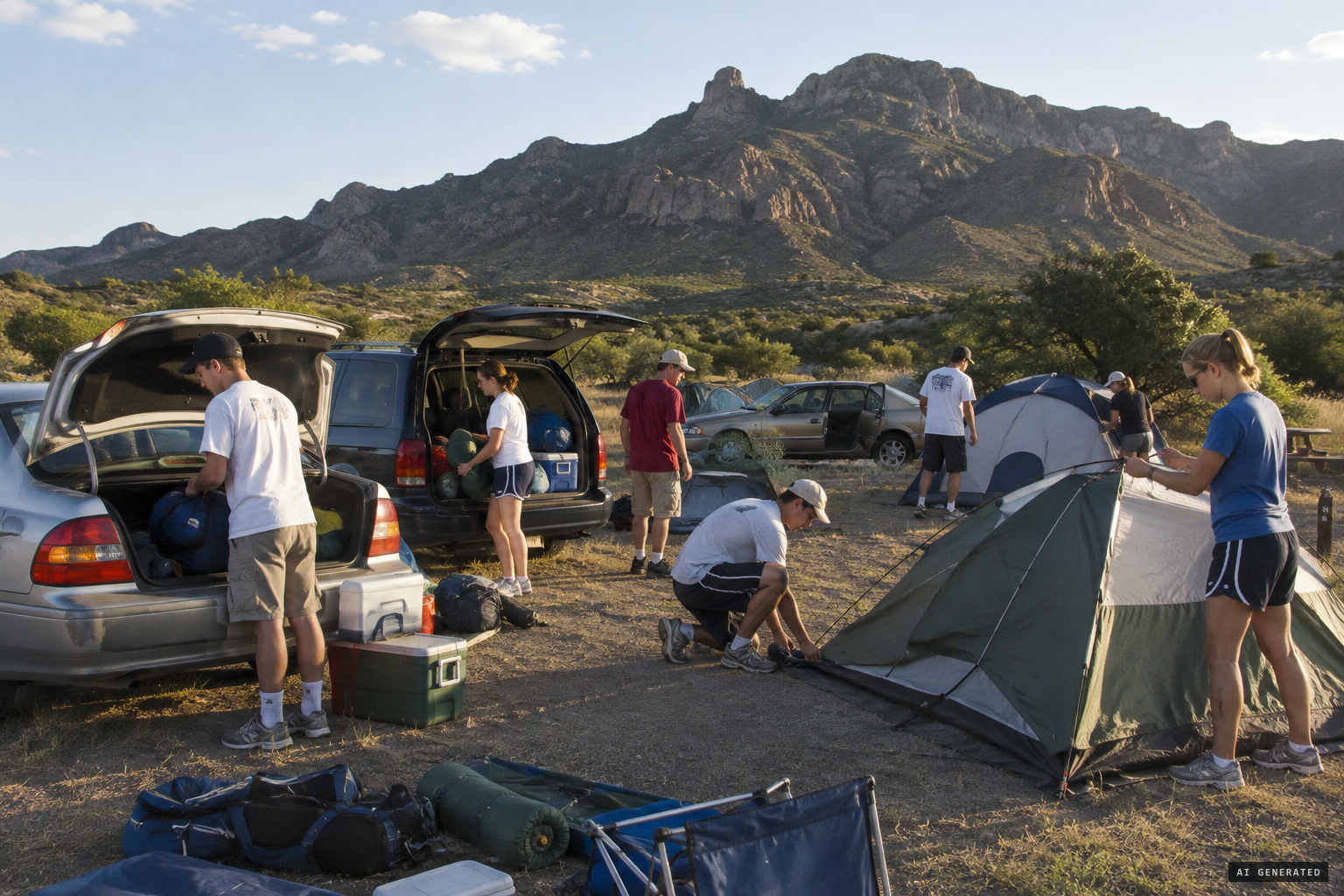 UT Dallas physics students camp at Fort Davis, May 2004