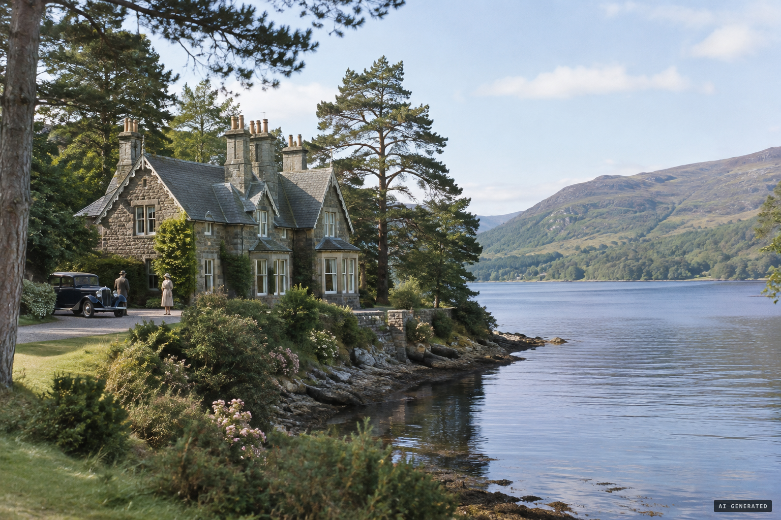 Kilchumein Lodge, its windows looking over Borlum Bay