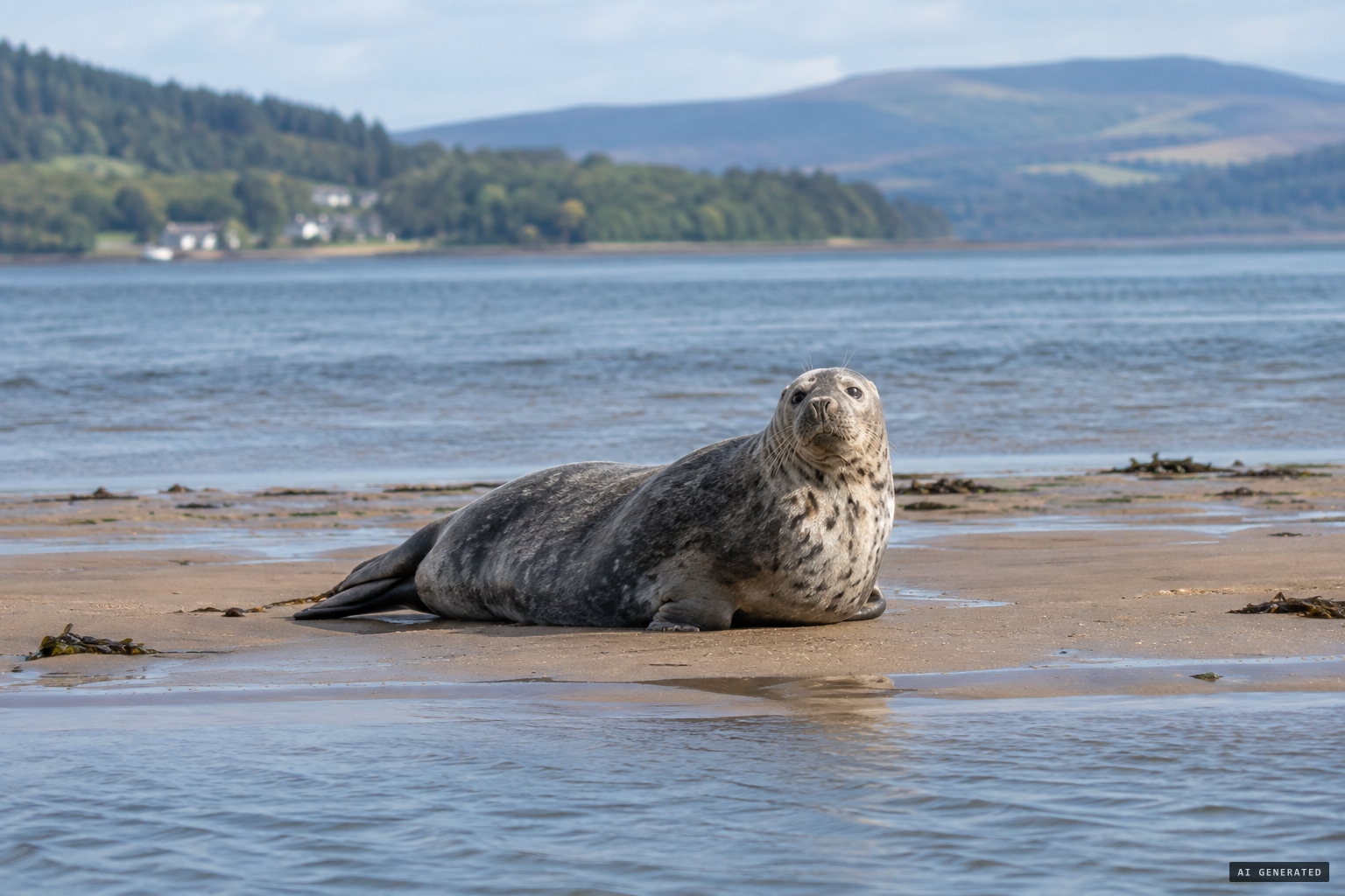 A seal thermoregulating on a sand bar, the explanation some favour
