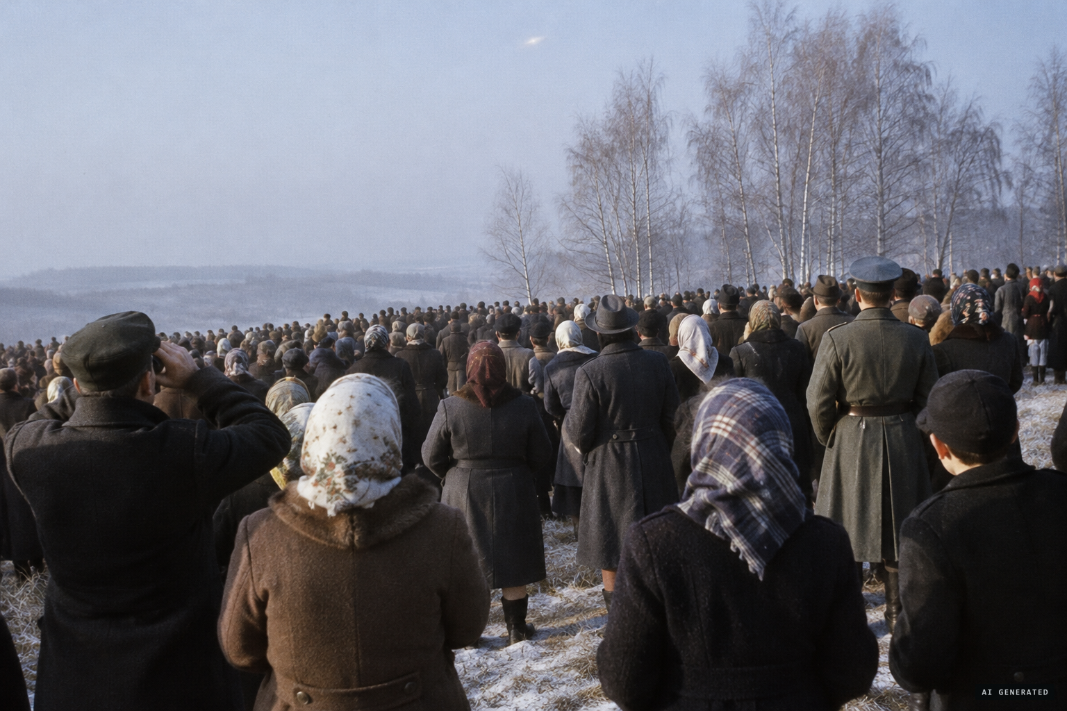 About 10,000 pilgrims on the hill, 8 December 1949