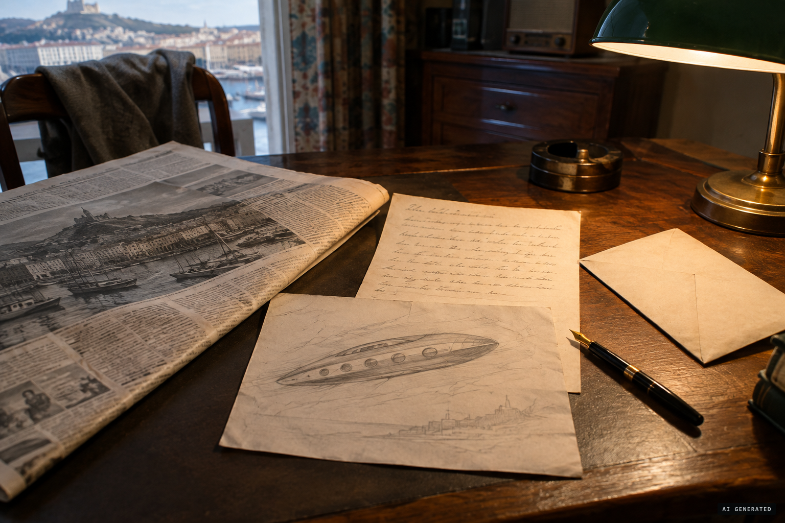 Gachignard's written statement and sketch, sent to Jimmy Guieu