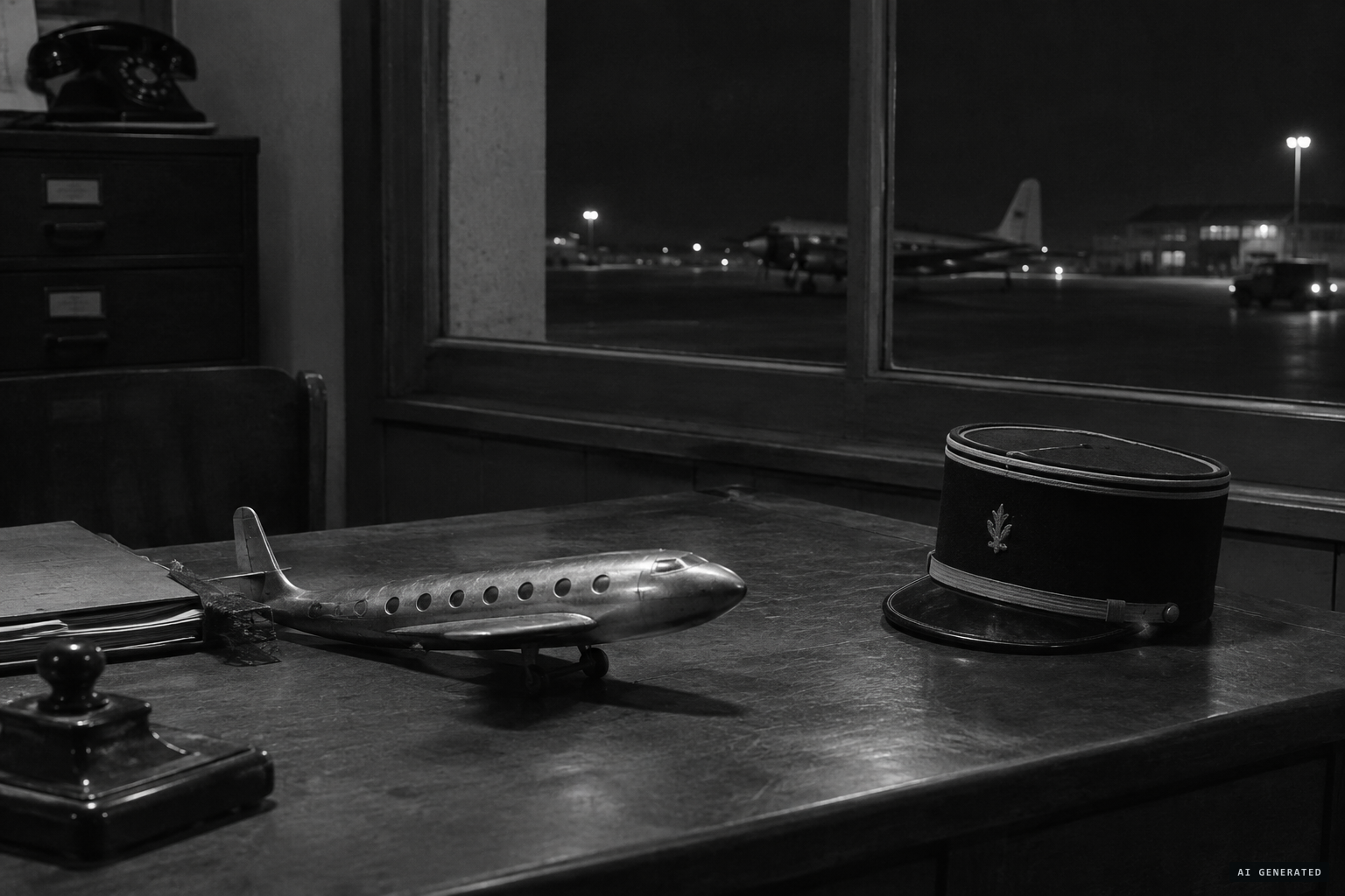 The sketch and statement that survive: one officer, one airfield, two seconds of sparks