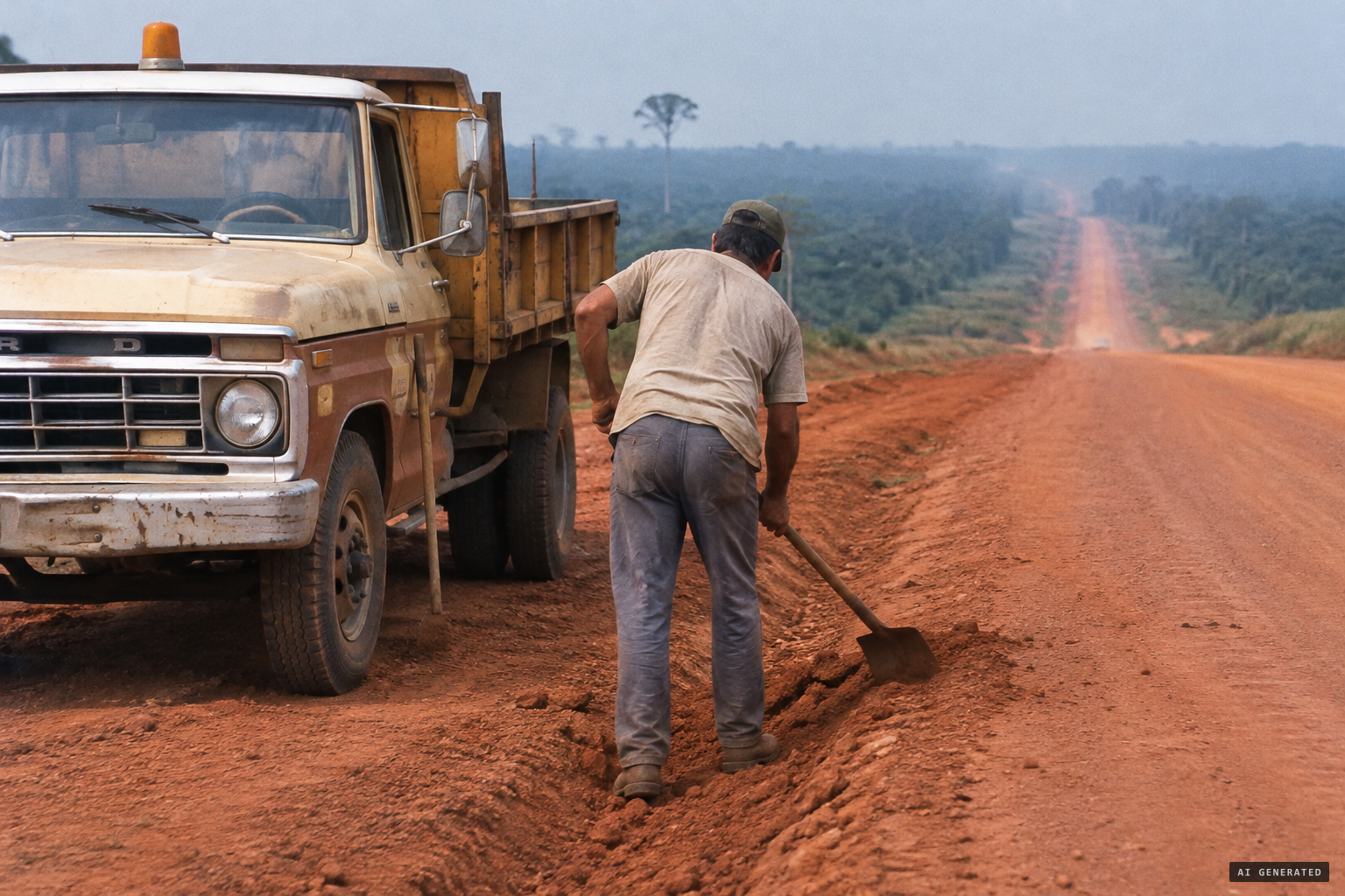 Souza, who never went back into the forest, doing odd jobs for the highway department in Itaituba