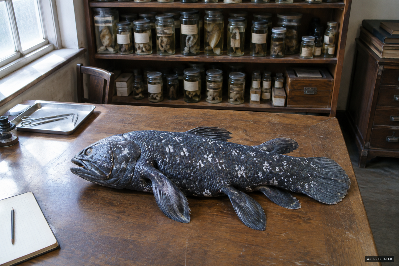 The first living coelacanth, found off East London in 1938