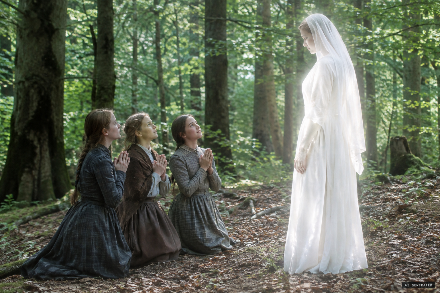 The girls ask who she is: "I am the Immaculately Conceived"