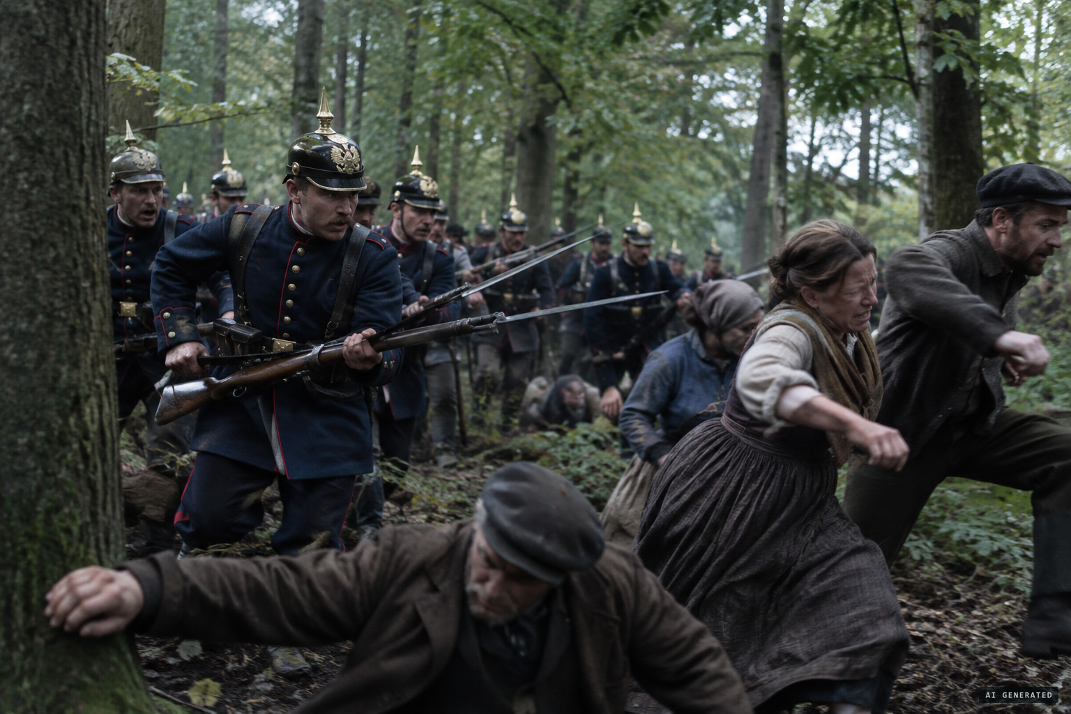 The 8th Company clears the Härtelwald with rifle butts and bayonets
