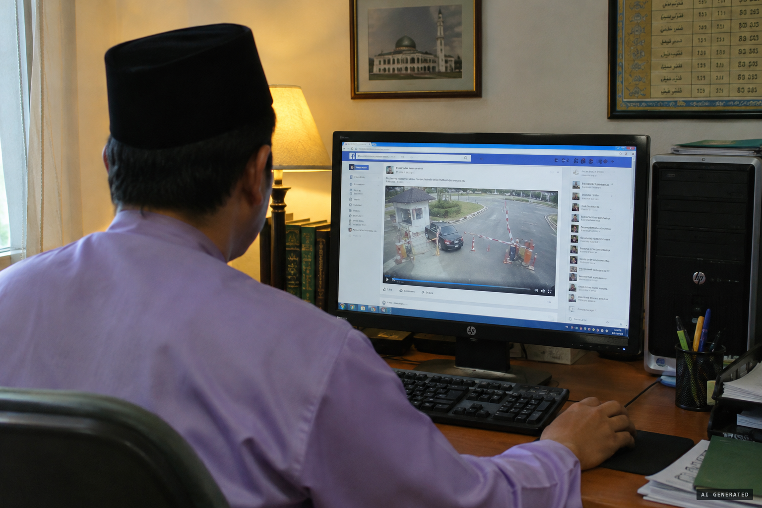 The chairman posts the footage on Facebook and appeals for answers