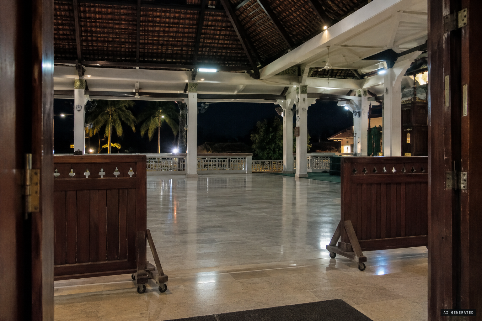 Wind or something else: heavy wheeled barriers in an open hall