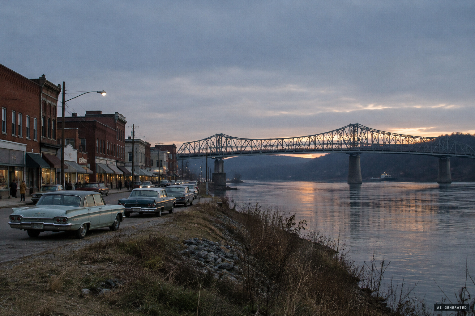 Point Pleasant on the Ohio River, where the Mothman wave began in November 1966