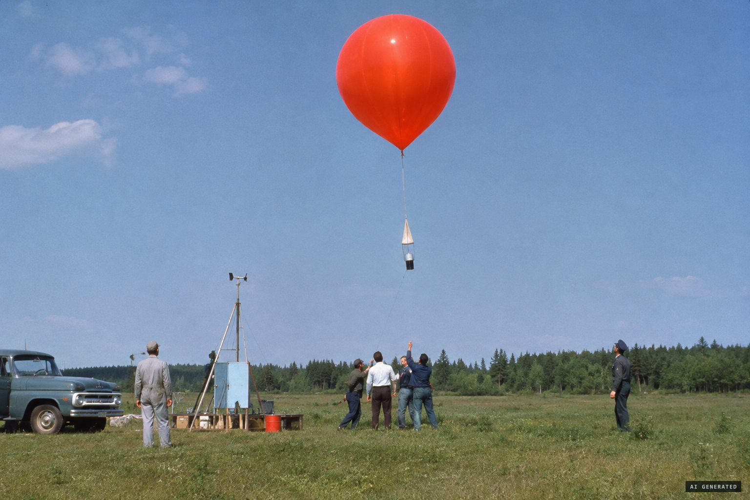 Northern Electric says its fluorescent red research balloon was lost
