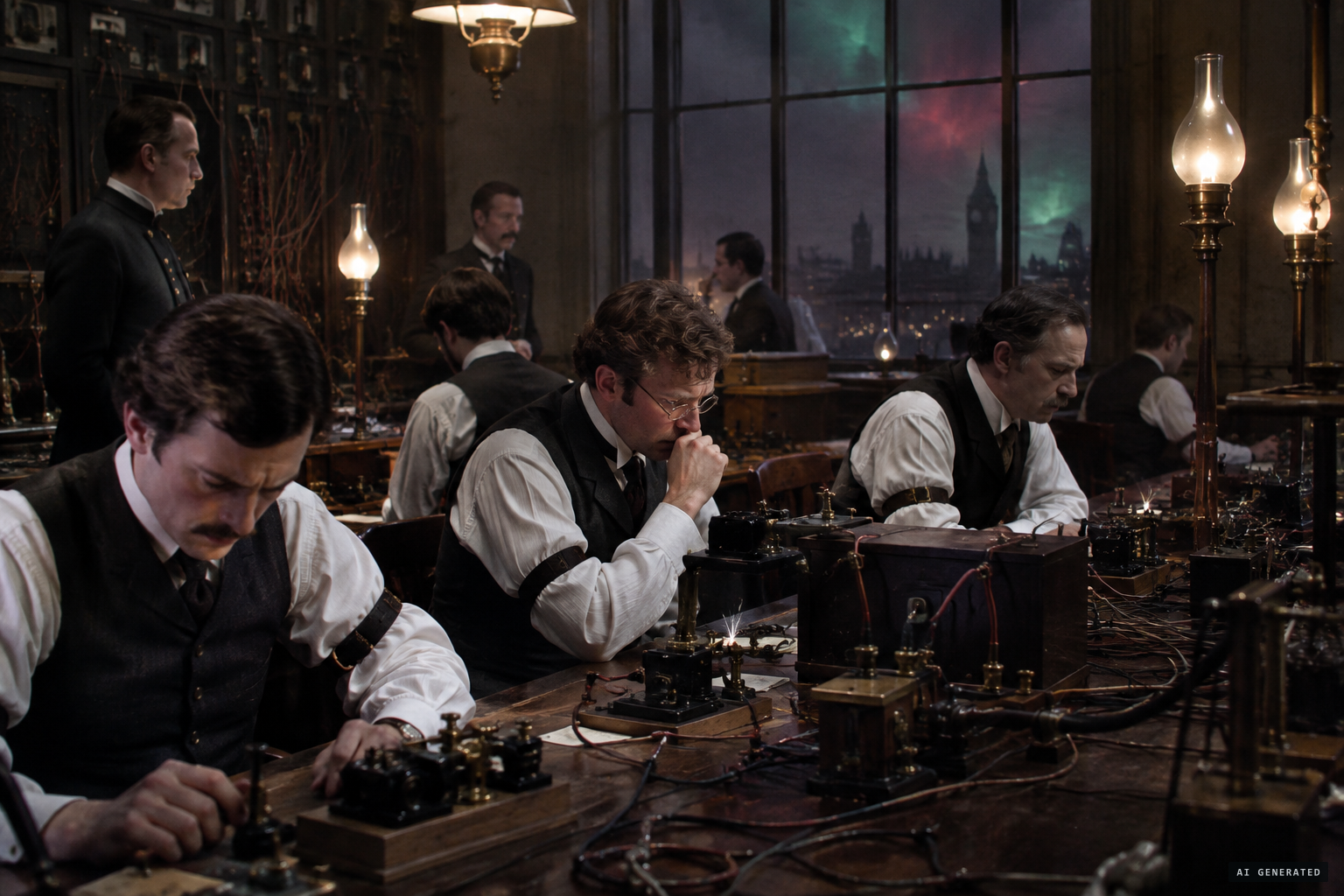 The great geomagnetic storm of November 1882 disrupts the telegraphs
