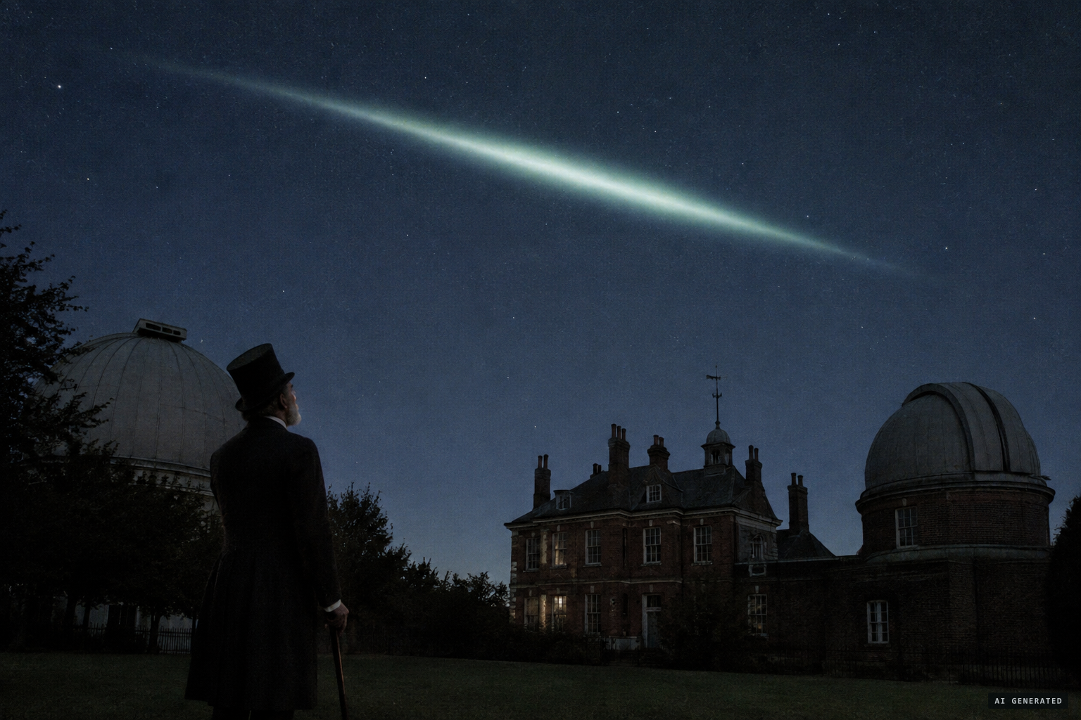 Maunder sees the pearly, sharp-edged object from Greenwich