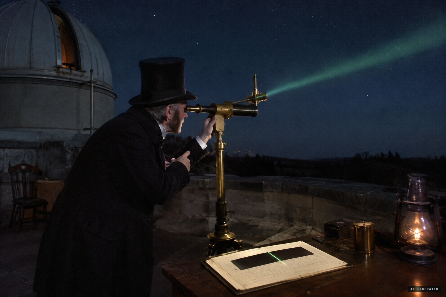 Spectroscopes show the green auroral line, not reflected sunlight