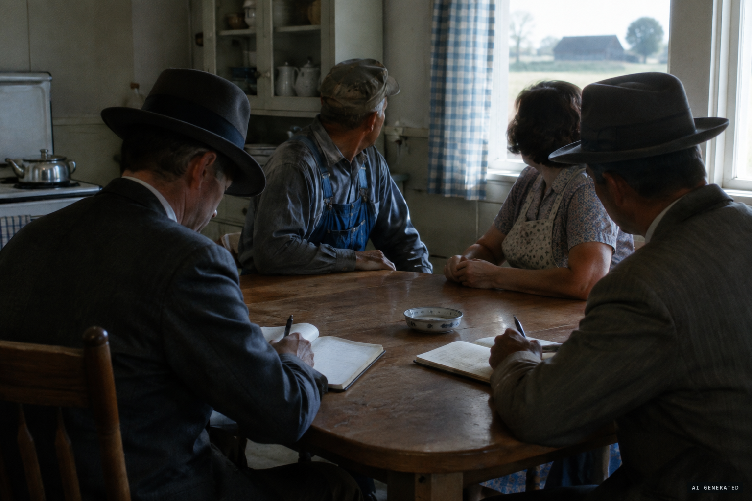 Air Force and FBI investigators interview the Trents