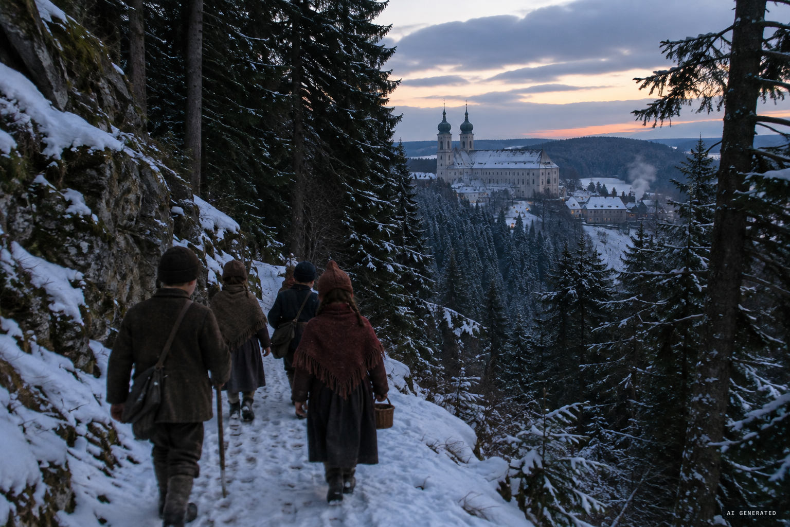 The forest path through the gorge below Mettenbuch, on the way to Metten Abbey