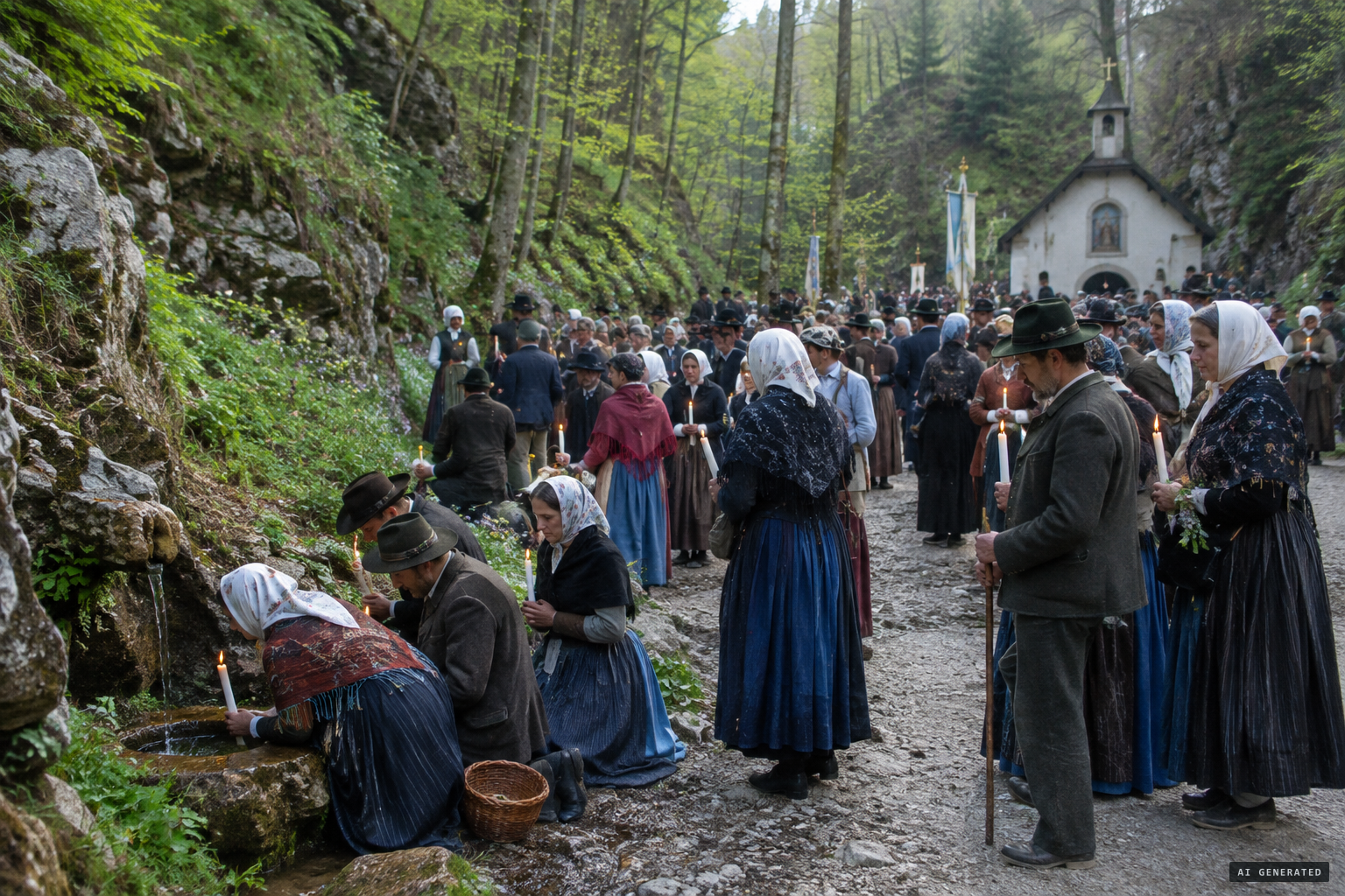 Over 2,000 people come to the gorge; a spring appears