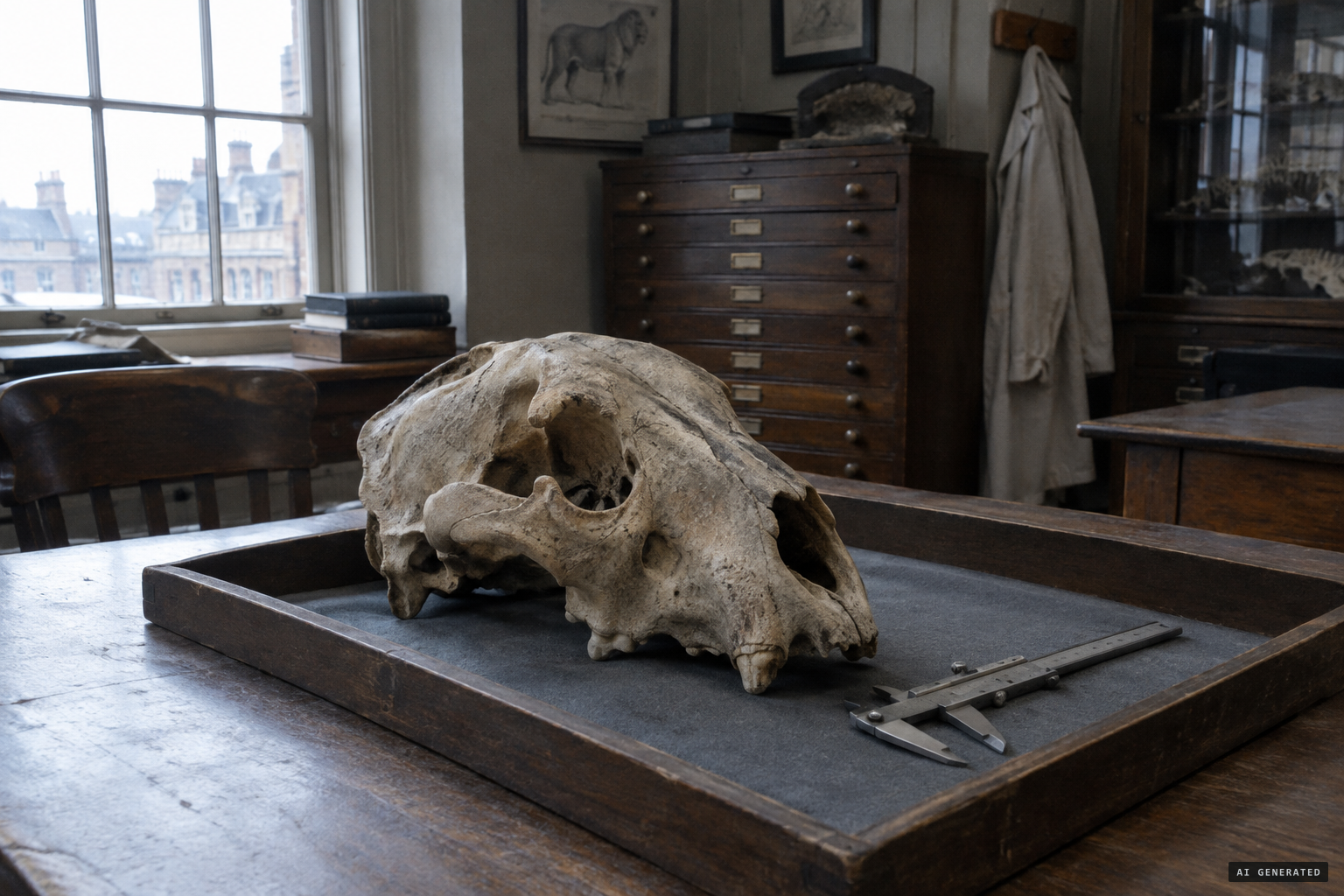 The presumed skull, missing all its teeth and the lower jaw