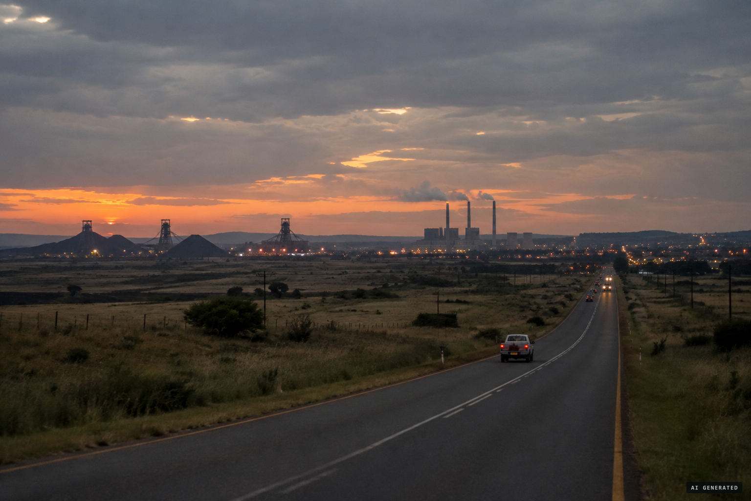 The stretch of sky between Middelburg and the mining town of Witbank