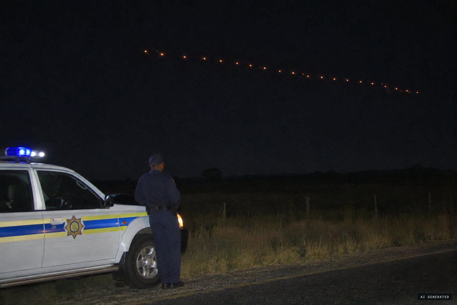 A pattern of 23 lights coming back from Witbank